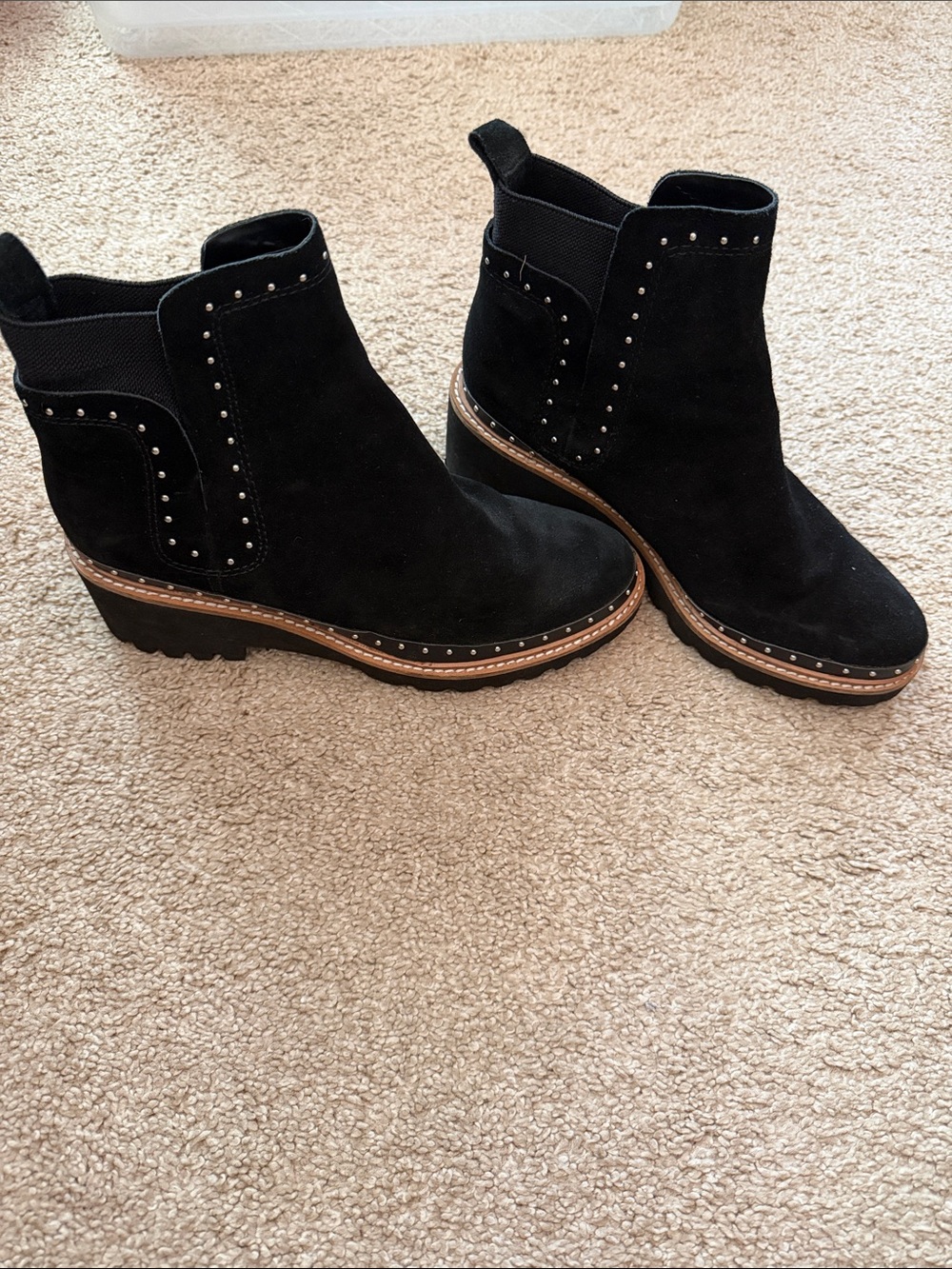 Dolce Vita Women's Black Suede Studded Ankle Boots